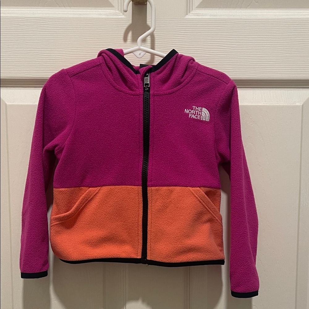 The North Face Kids' Pink and Orange Fleece Hoodie